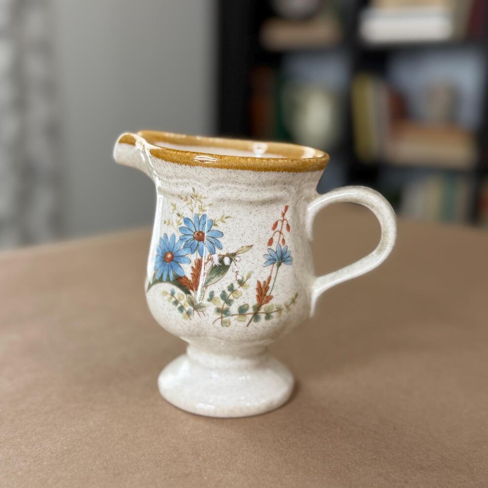 Vintage Mikasa EB804 Blue Daisies Creamer Pitcher
